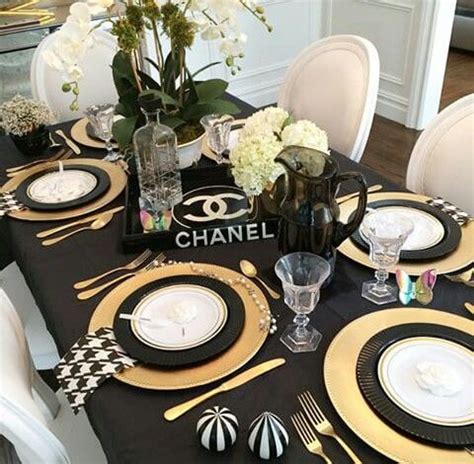 black and white stripe chanel inspired dining table|Chanel Inspired Dining Table .